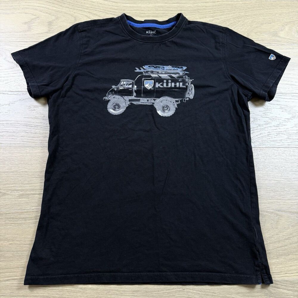 Kuhl Shirt Adult Large Stealth Mog Organic Cotton Black Crew Tee Short Sleeve